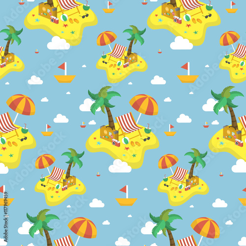 summer beach seamless pattern