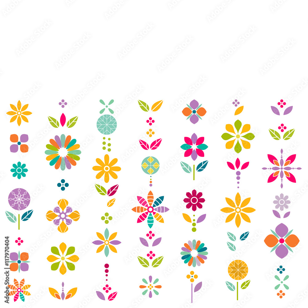 Obraz premium colorful flower symbol contemporary graphic pattern, vector illustration