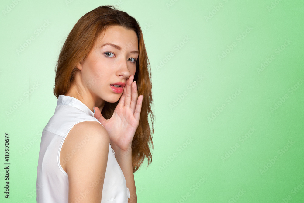 Fototapeta premium portrait of woman speaking