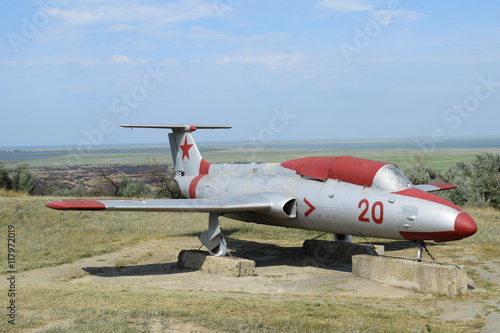 Museum copy of the aircraft. Monument of fighter aircraft. photo