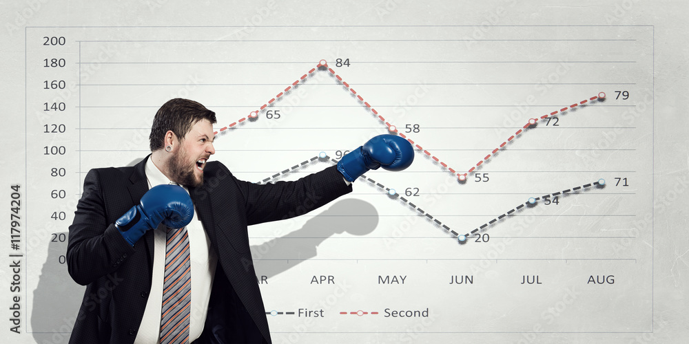 Fighting for sales figures . Mixed media Fighting for sales figures . Mixed media