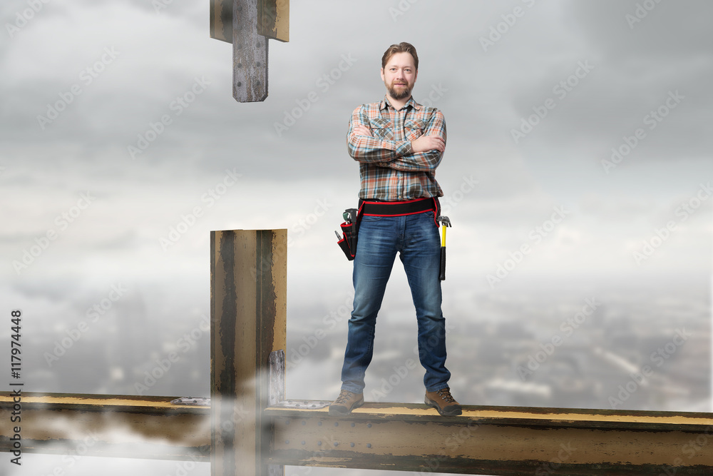 Adult engineer man . Mixed media Adult engineer man . Mixed media