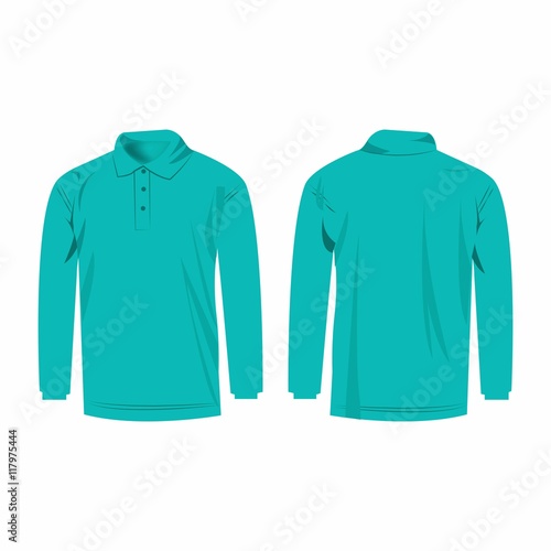 Turquoise polo with long sleeve isolated vector