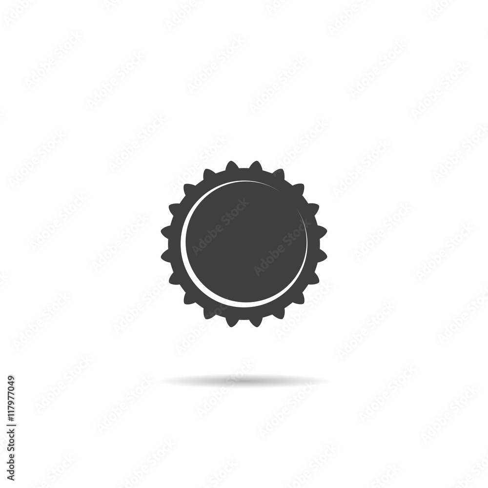 Beer bottle cap icon. Beer bottle cap icon.