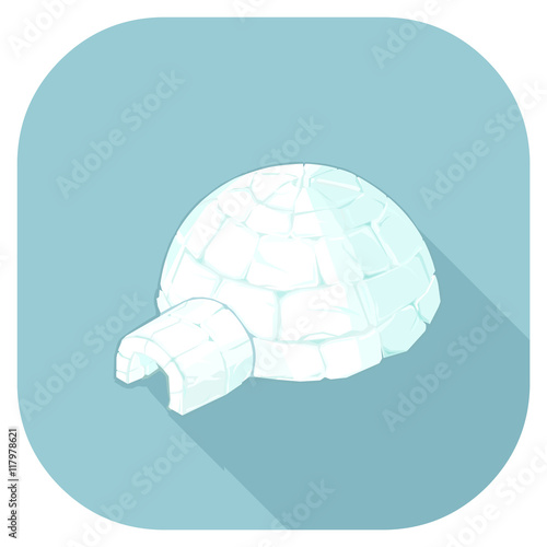 Isometric vector Igloo home icon.
Frozen Igloo Icon.