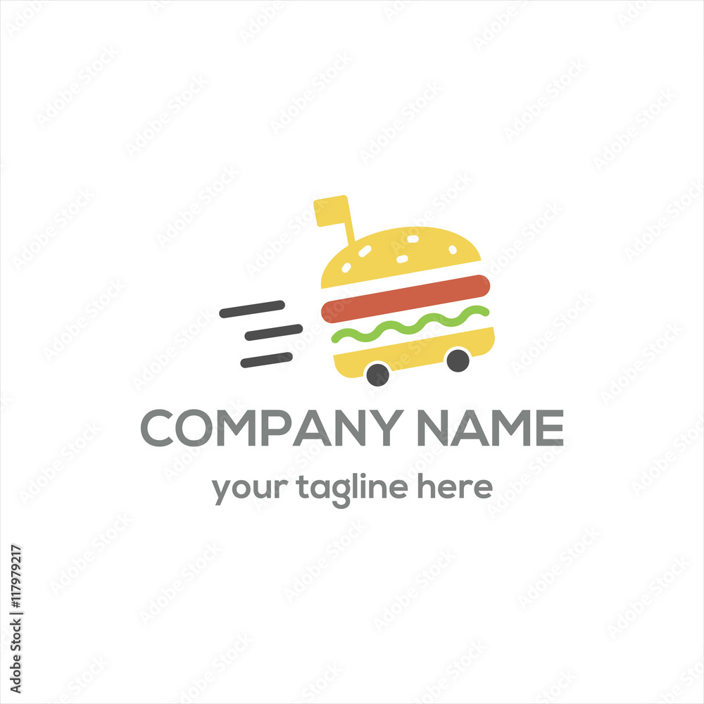 Burger and delivery logo vector Burger and delivery logo vector