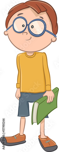 boy character with book