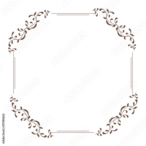 Decorative square frame vintage style for greeting, invitation