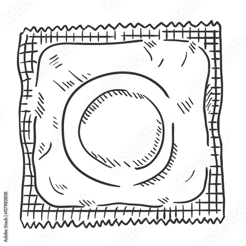 Vector Sketch Condoms in Package