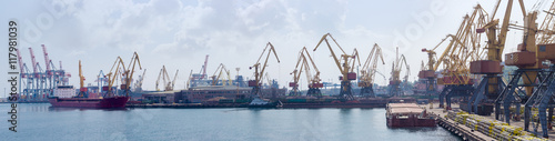 Panorama of sea cargo port