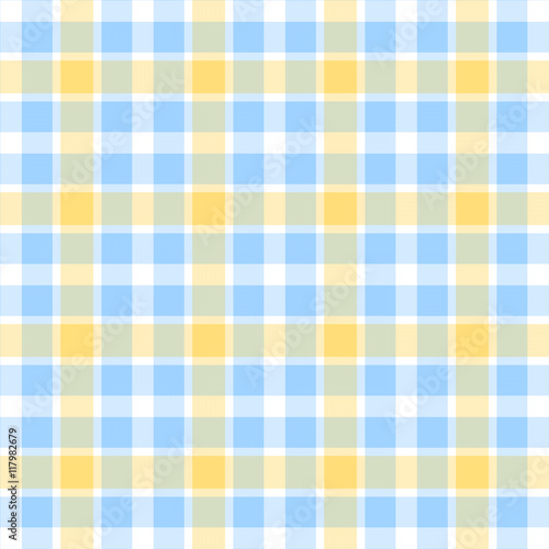 Blue, yellow and white plaid background