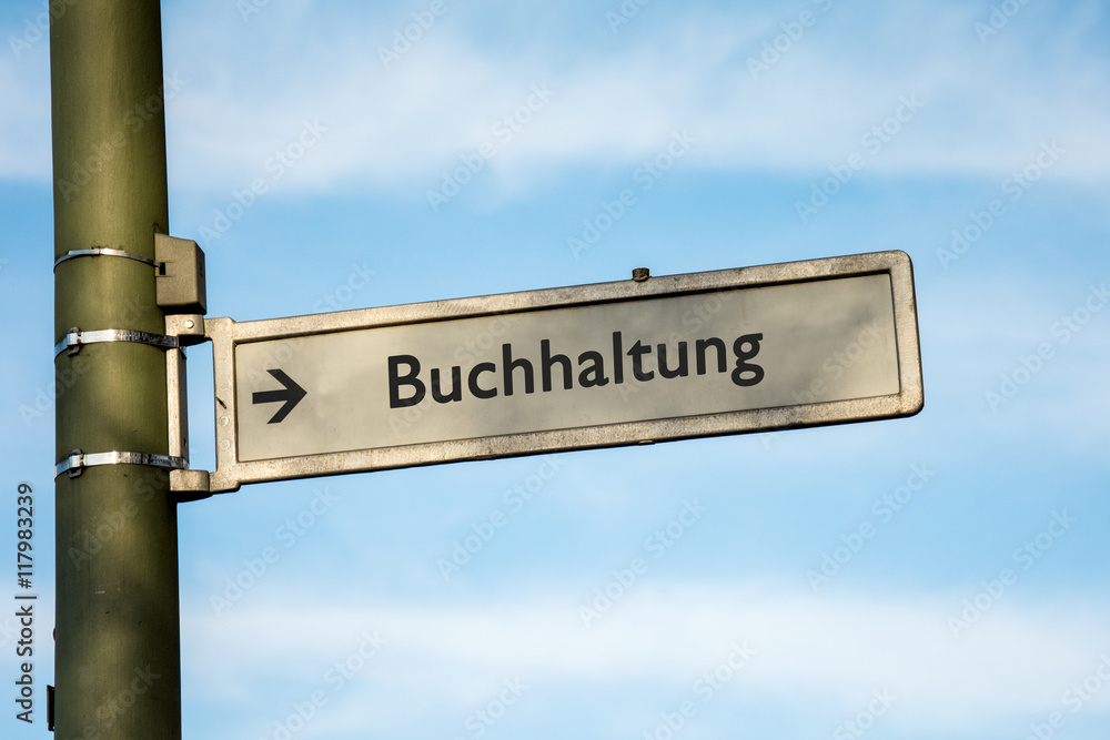Fototapeta premium Schild 67 - Buchhaltung