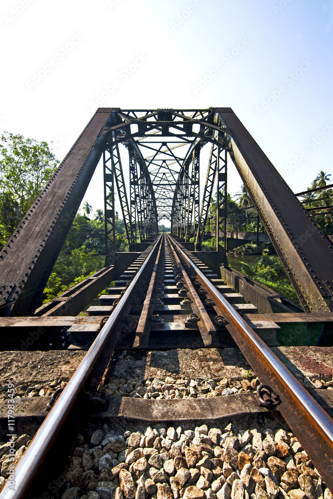 old railroad tracks at railway station, transportation