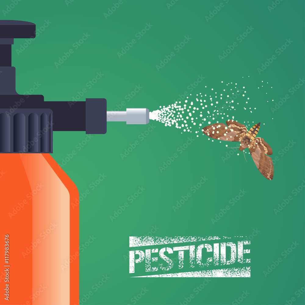 Pest insects control spray equipment vector illustration for