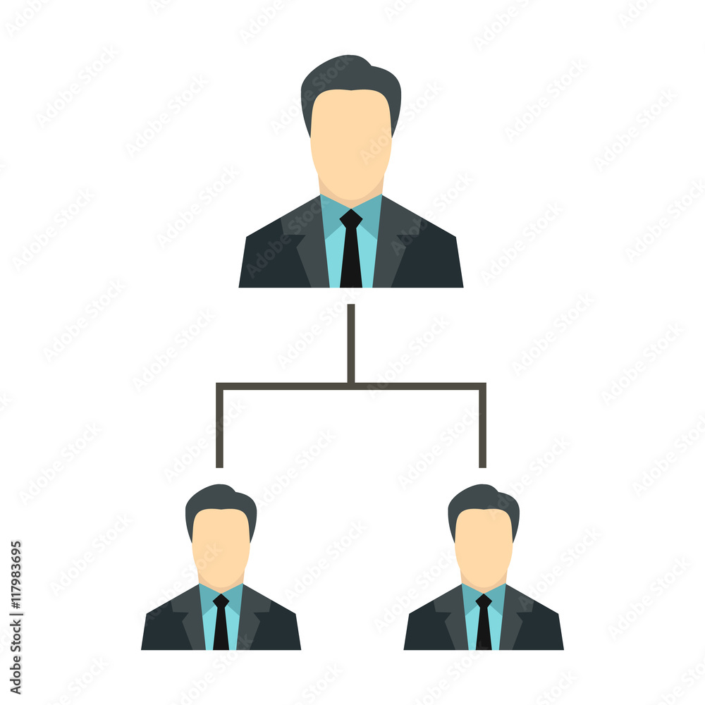 Company structure icon in flat style on a white background Company structure icon in flat style on a white background