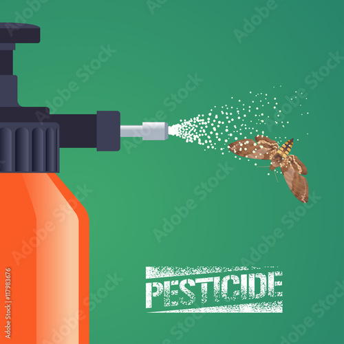 Pest insects control spray equipment vector illustration for agriculture