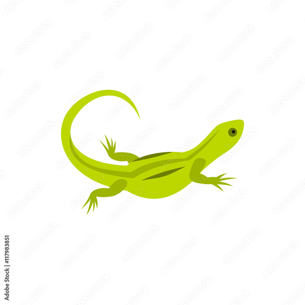 Fototapeta premium Lizard icon in flat style on a white background