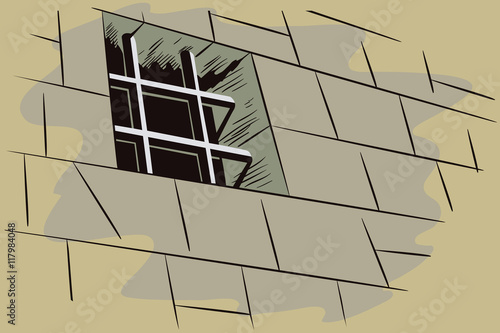 Stock illustration. Jail.