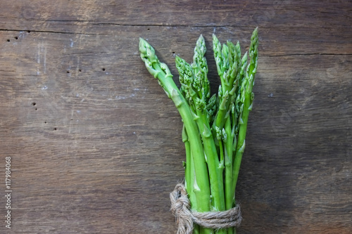 Fresh green asparagus for cooking.