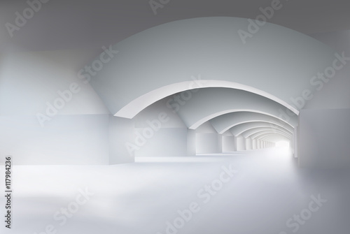 Large empty interior. Vector illustration.