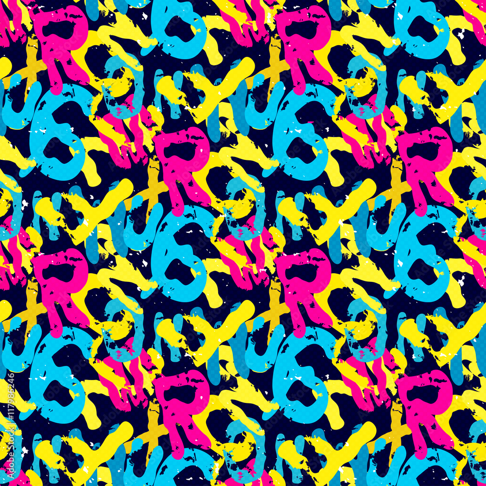 grunge colored graffiti seamless pattern grunge colored graffiti seamless pattern