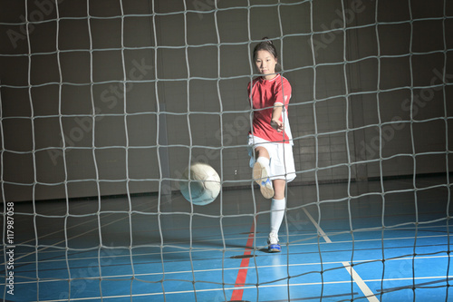 female soccer player in a stadium