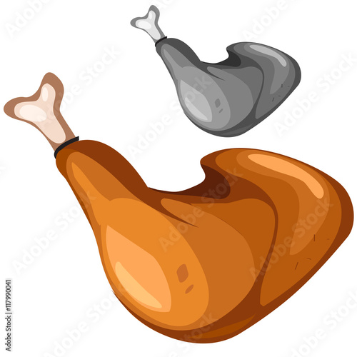 Delicious grilled chicken leg, closeup food