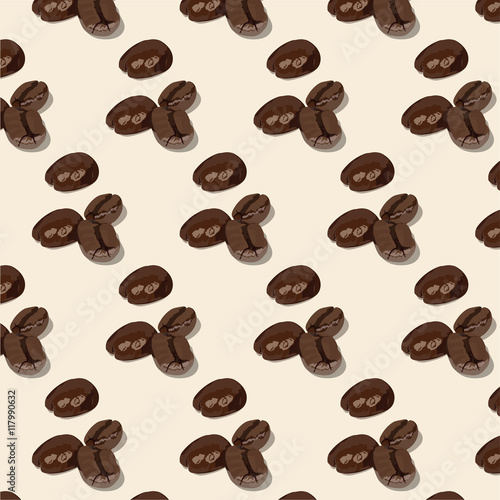Roasted coffee beans pattern Vector
