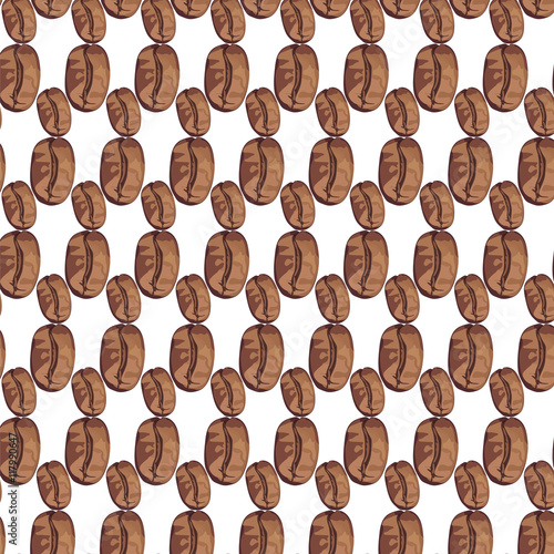 Roasted coffee beans pattern Vector