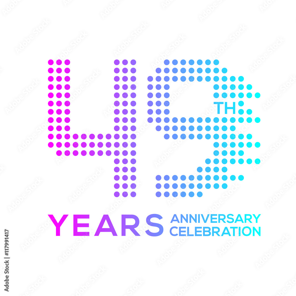 49 years anniversary with a circle,dotted,digital,technology logo