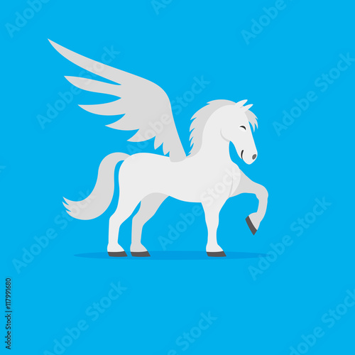 Cute white pegasus.