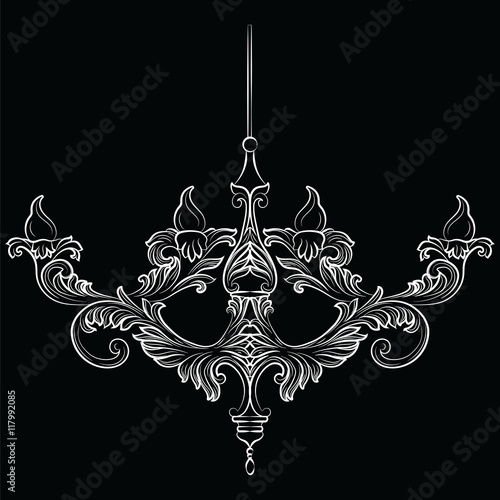 Exquisite Rich Baroque Classic chandelier. Luxury decor accessory design. Vec...