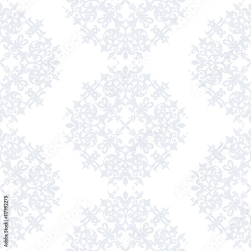 Vector Baroque Vintage floral Damask pattern. Luxury Classic ornament, Royal Victorian texture for wallpapers, textile, fabric. Serenity blue color