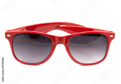 red sunglasses isolated