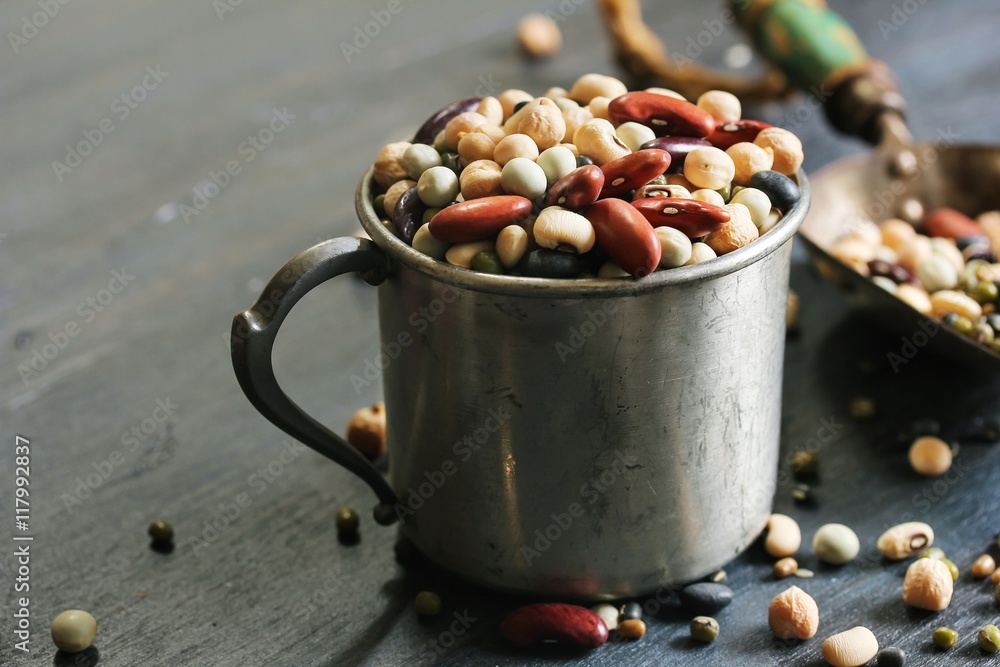 Soup Mix / Mixed legumes, selective focus Soup Mix / Mixed legumes, selective focus
