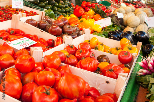 colorful fresh vegetables market in France
