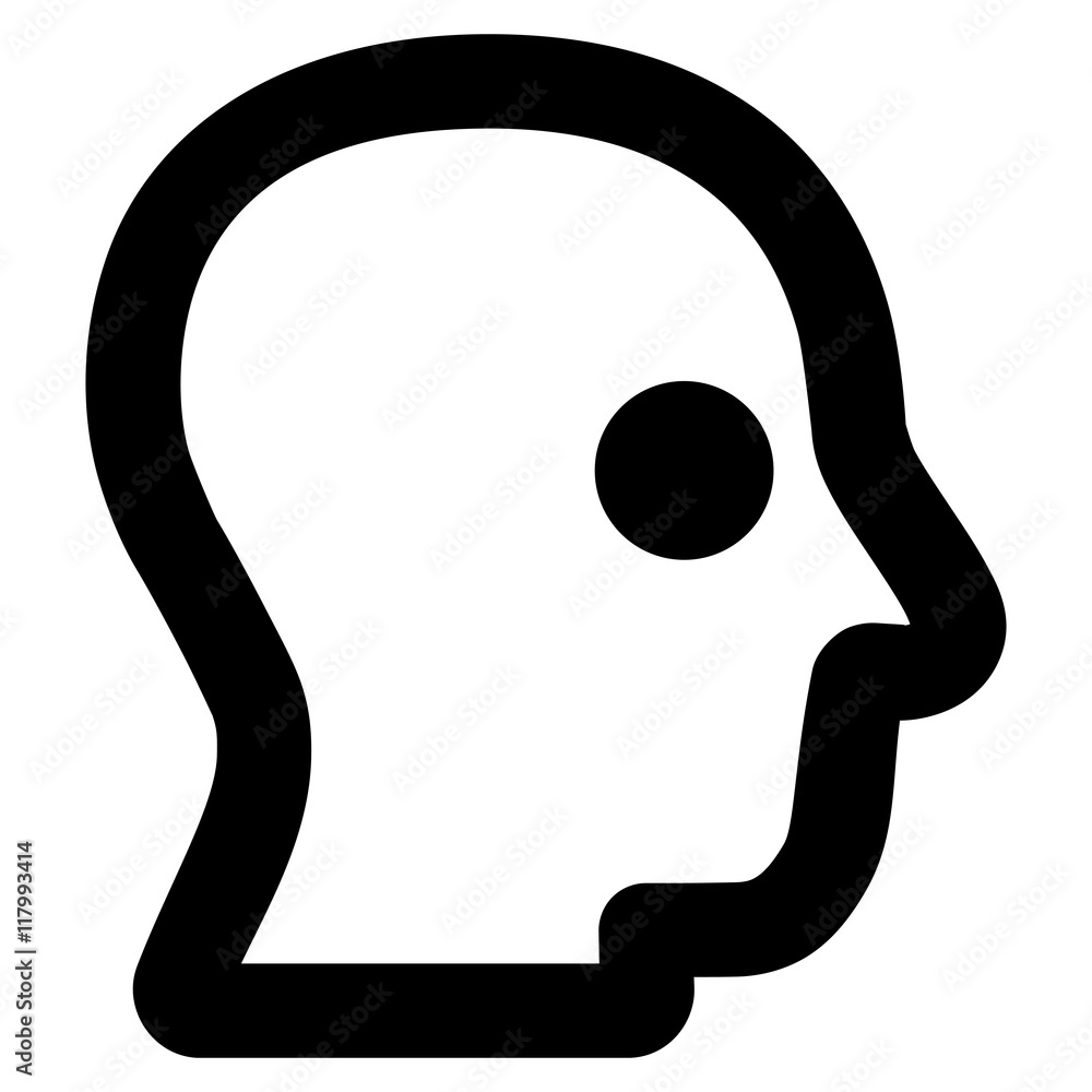 Head Profile vector icon. Style is outline flat icon symbol, black ...