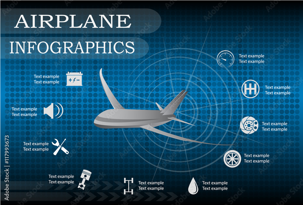 Airplane infographics, Vector illustration.