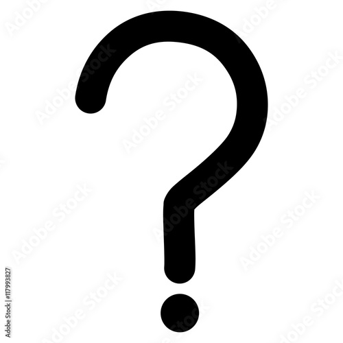 Question Sign vector icon. Style is contour flat icon symbol, black color, white background.