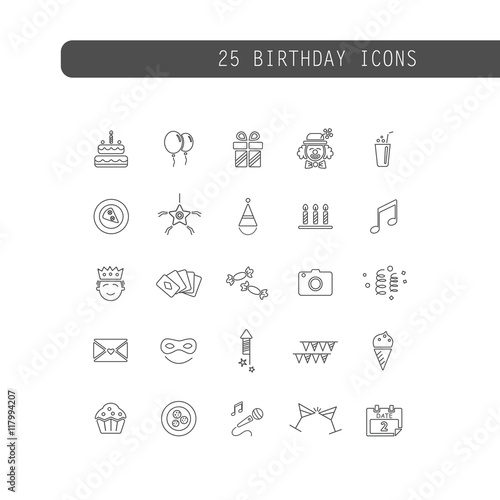 Conjunto de iconos de fiesta de cumpleaños