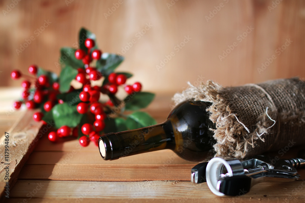 wine glasses wooden background