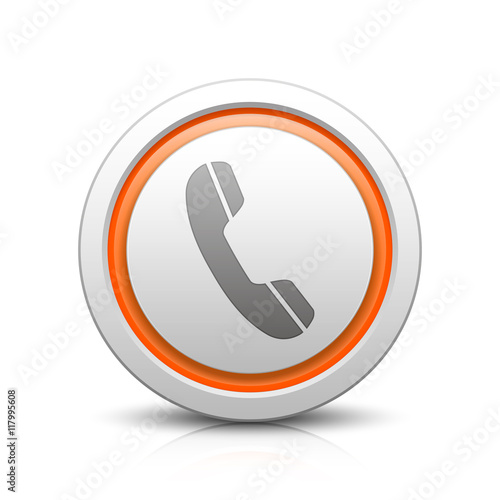 Phone – Light gray button with reflection & orange