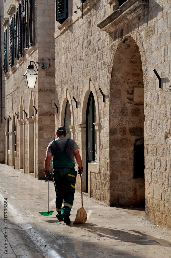 Straßenreiniger in Dubrovnik