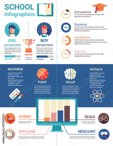 Education poster flat design tempalte