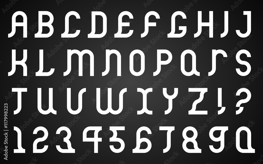 Alphabet set with numerals. Alphabet set with numerals.