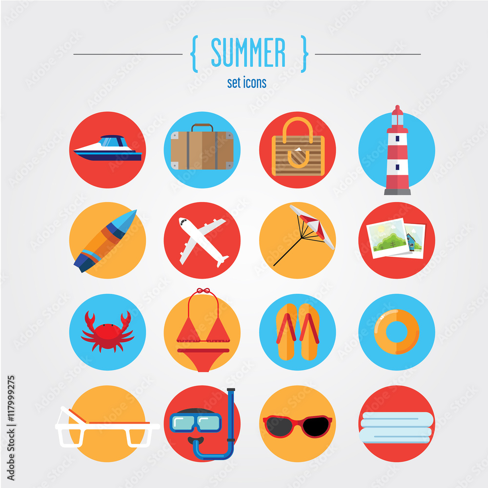 Icons summer holiday Icons summer holiday