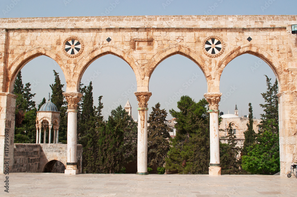 Gerusalemme, Israele: gli archi del Monte del Tempio il 6 settembre 2015 Gerusalemme, Israele: gli archi del Monte del Tempio il 6 settembre 2015
