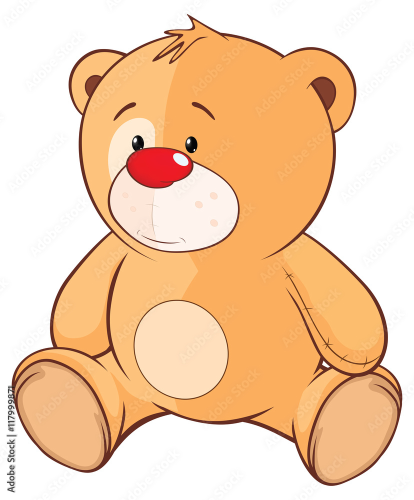 Illustration of a Stuffed Toy Bear Cub . Cartoon Character Illustration of a Stuffed Toy Bear Cub . Cartoon Character