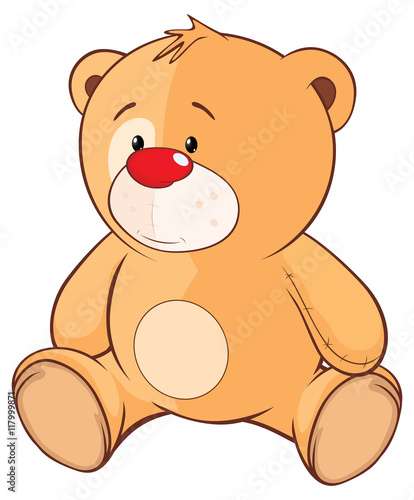 Illustration of a Stuffed Toy Bear Cub . Cartoon Character 