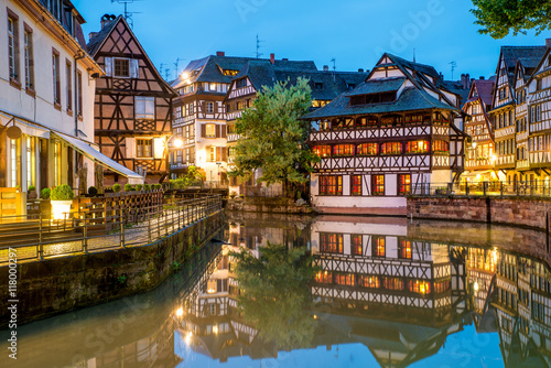 Quaint timbered houses of Petite France in Strasbourg, France.  photo